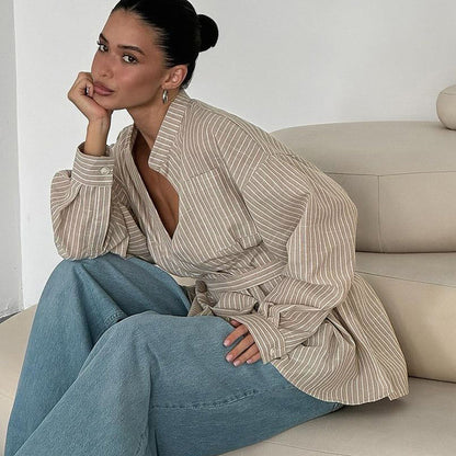 Long Sleeves Tied Top