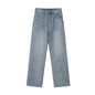 Wide-leg Mid-waist Straight Jeans