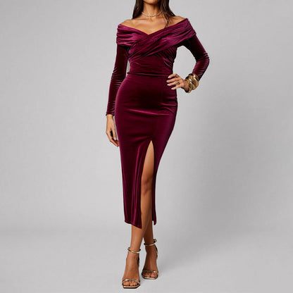 Velvet Bodycon  Long Dress