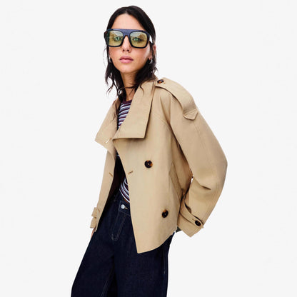 Double Breasted Short Trench Coat
