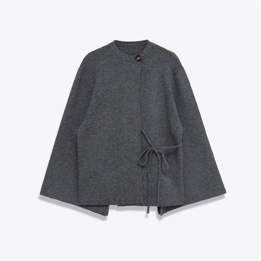 Knitted Slit Sleeve Cardigan