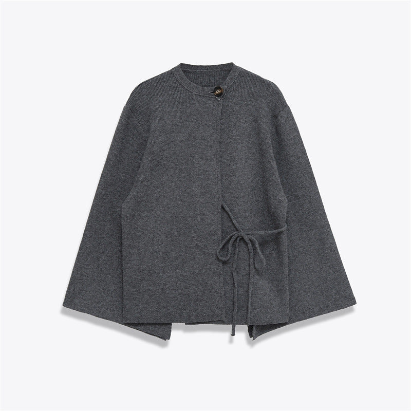 Knitted Slit Sleeve Cardigan