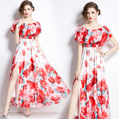 Summer Split Chiffon Dress Women