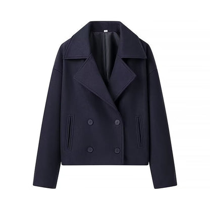 Double Breasted Short Woolen Jacket