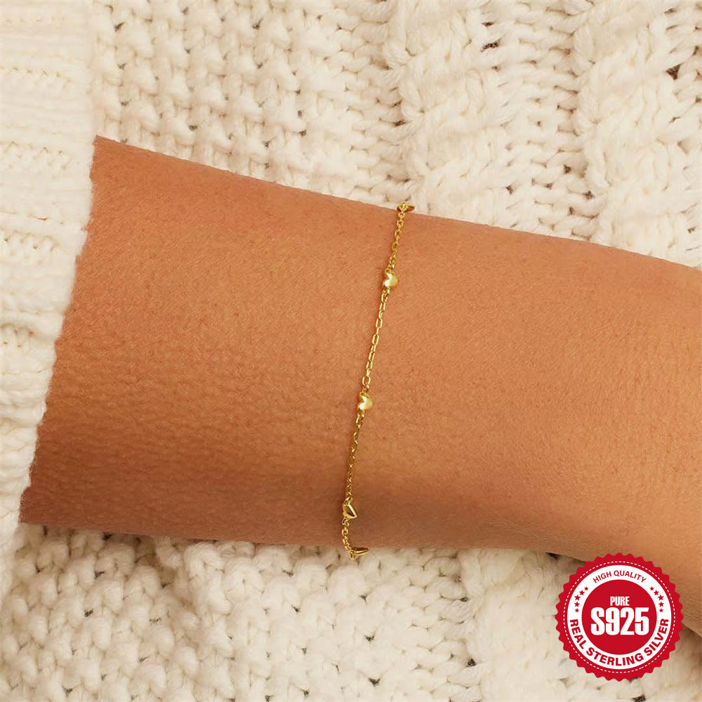 S925 Sterling Silver Love Twin Bracelet